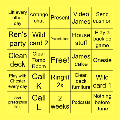 July Bingo Card