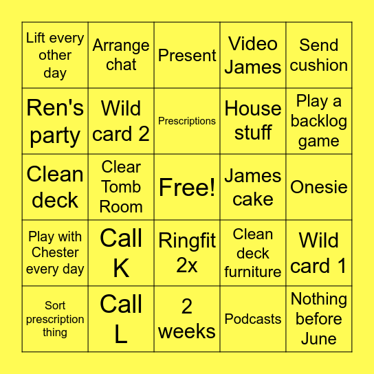 July Bingo Card