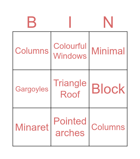 Architecture Bingo Card