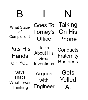 Stallone Bingo Card
