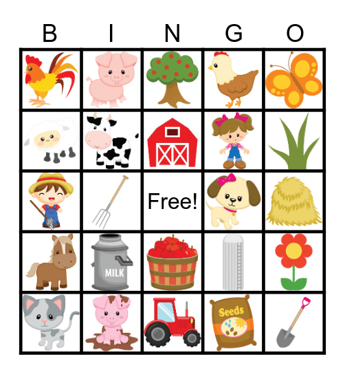 farm Bingo Card