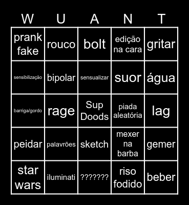 YOUWUANT BINGO Card
