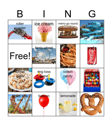 Amusement Park Bingo Card