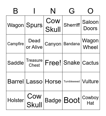 Wild Wild Wellness Bingo Card