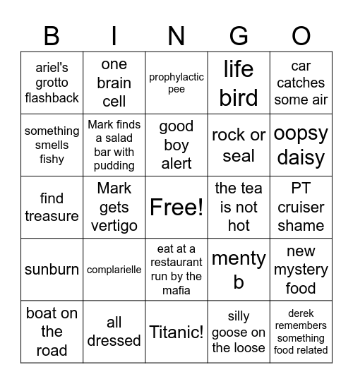 Cronins (+ Arielle) take Canada! Bingo Card