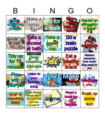 SELF-CARE AT WORK Bingo Card