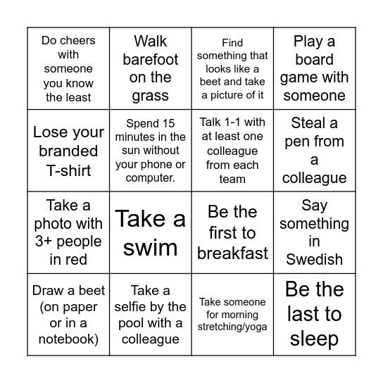 Beetroot Bingo! Bingo Card