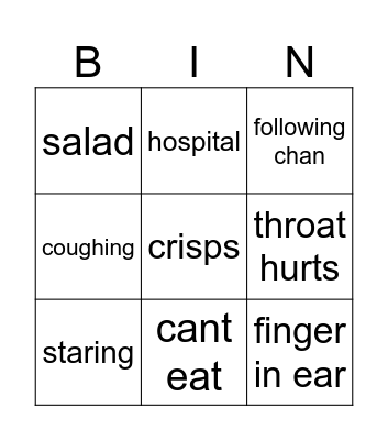 😒 Bingo Card