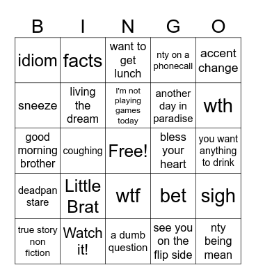 everyone Bingo Card