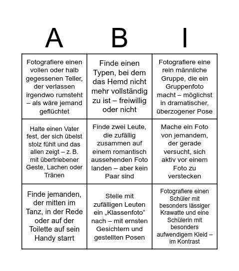 ABI Bingo Card