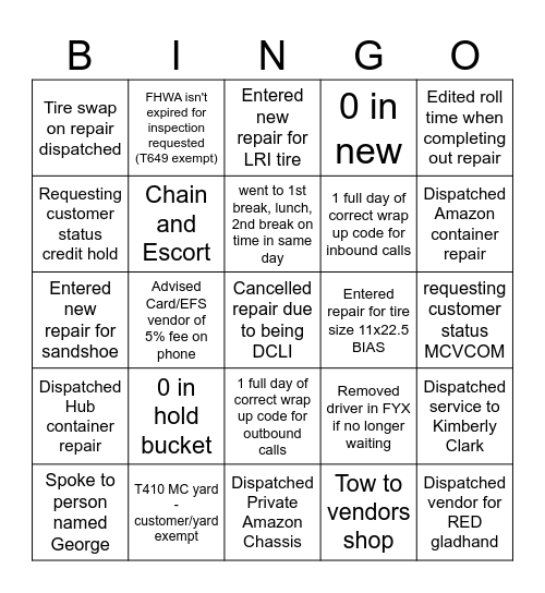 FYX IMD July BINGO Card