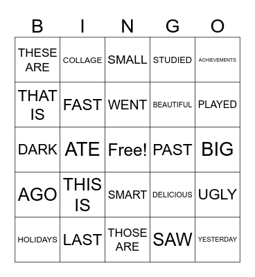 Last Semester Contents Bingo Card