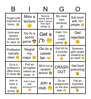 UF BINGO FRESHIE 25-26 Bingo Card