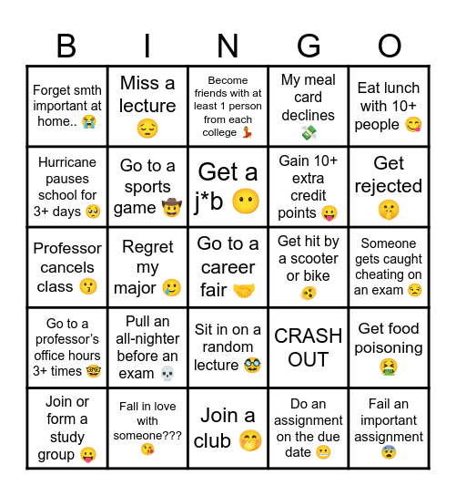 UF BINGO FRESHIE 25-26 Bingo Card