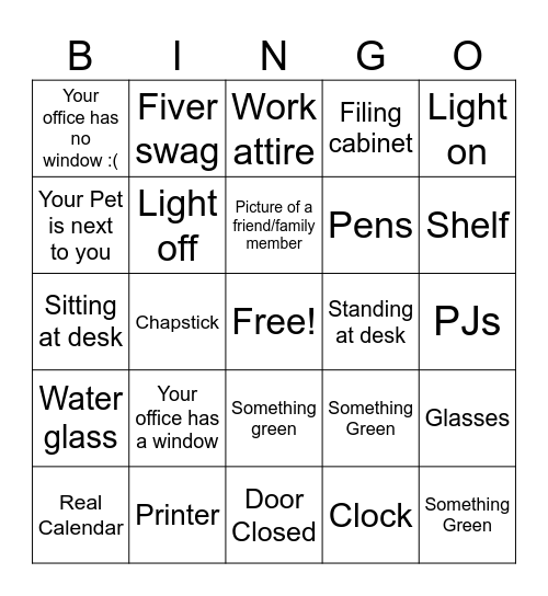 Remote Bingo Card