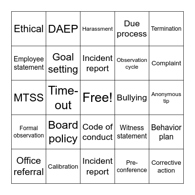 CSI BINGO Card