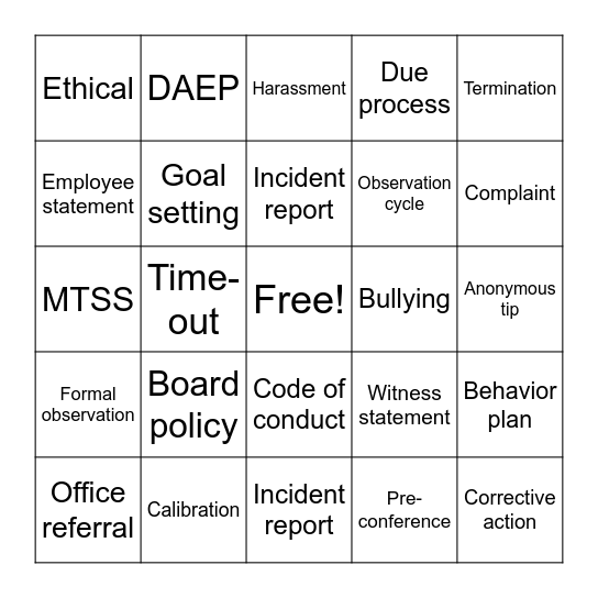 CSI BINGO Card