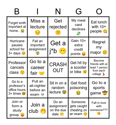 UF BINGO FRESHIE 25-26 Bingo Card