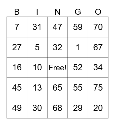 Sherylou Manuel Bingo Card