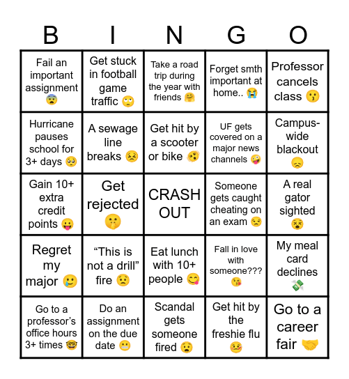 UF BINGO FRESHIE 25-26 Bingo Card