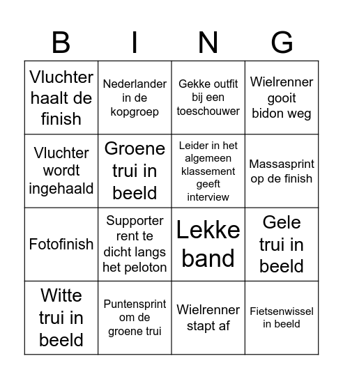 BINGO VÉLO Bingo Card