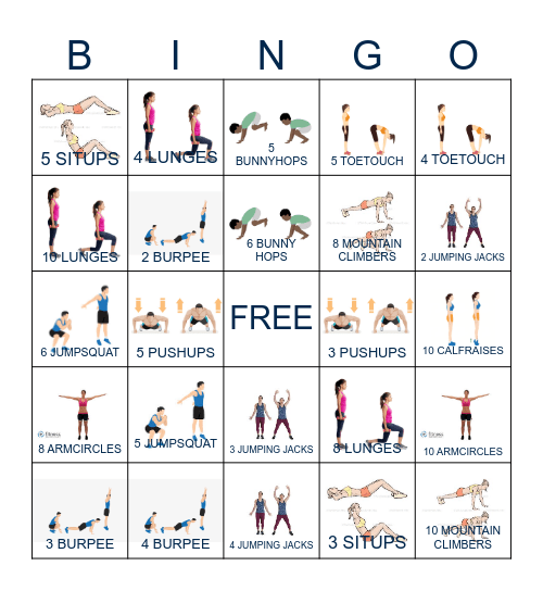 MOVE YOUR BODY BINGO Card