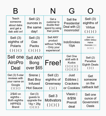 Sales Battle Bingo Card