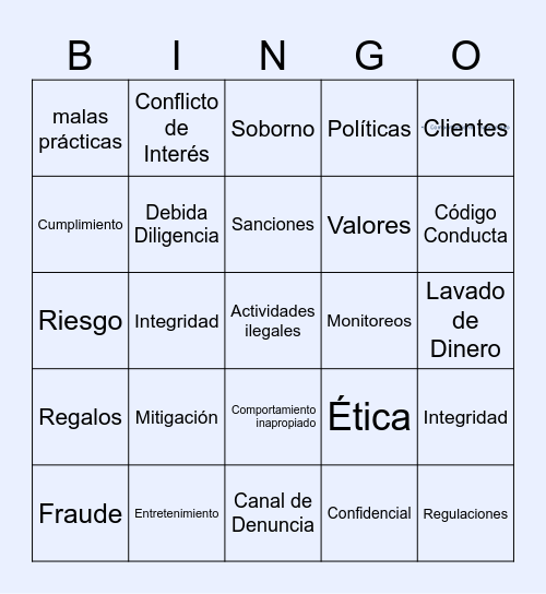 Compliance Awareness Week 2025 Bingo Card
