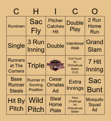 Season Seat Member Bingo Card