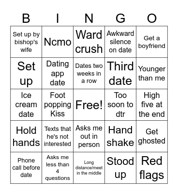 Dating Bingo Card