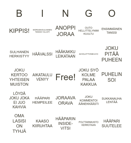 HÄÄBINGO Card
