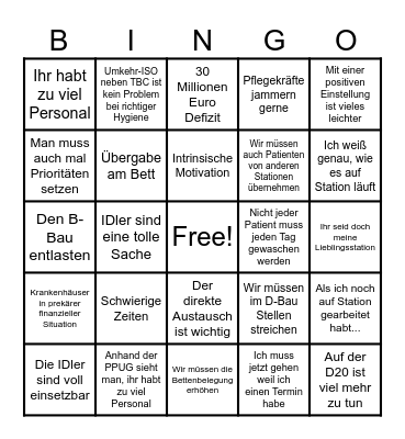 BBB - Bauer Bullshit Bingo Card