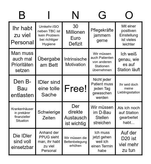 BBB - Bauer Bullshit Bingo Card