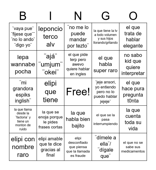 Elipi BINGO Card