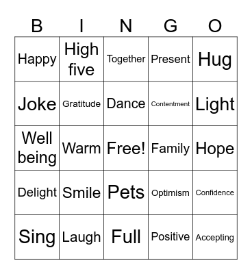Joy Bingo Card