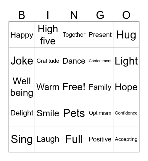 Joy Bingo Card