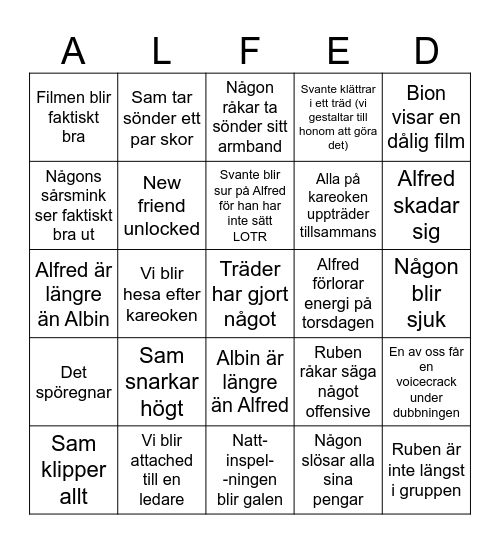Filmkollo bingo Card