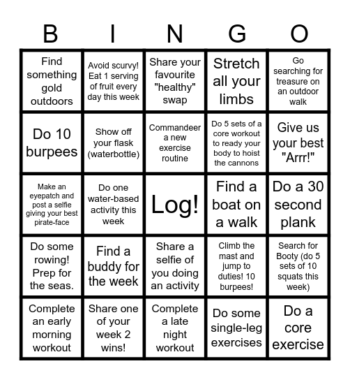 Black Pearl Bingo W3 Bingo Card