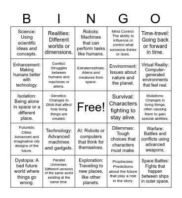 Science Fiction Cenventions Bingo Card