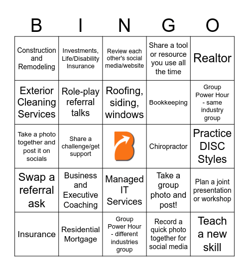 Power Hour Bingo - Power Circle Bingo Card