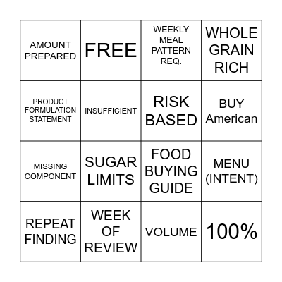 FPR BINGO Card