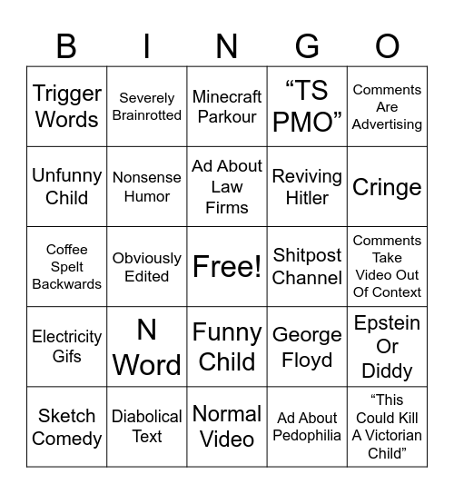 Reels Bingo Card