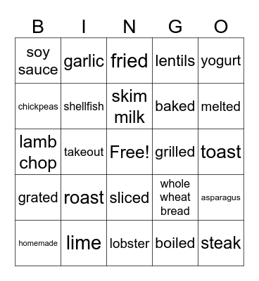 Food and Cooking (Adv 1) Bingo Card