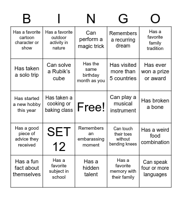 set12 Bingo Card