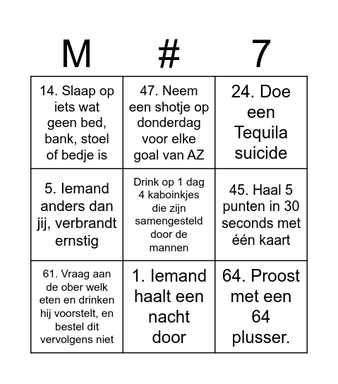 Bende van Ellende Kreta Bingo Card