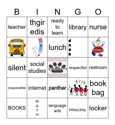 WELCOME BACK TO SCHOOL Bingo Card