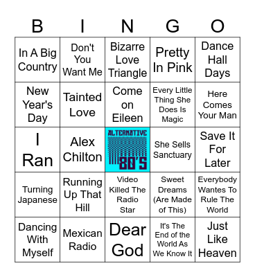 I Want My MTV! Bingo Card