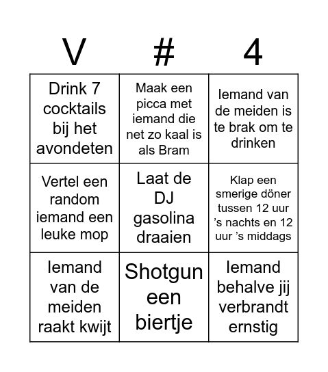Vakantie 2025 Bingo Card