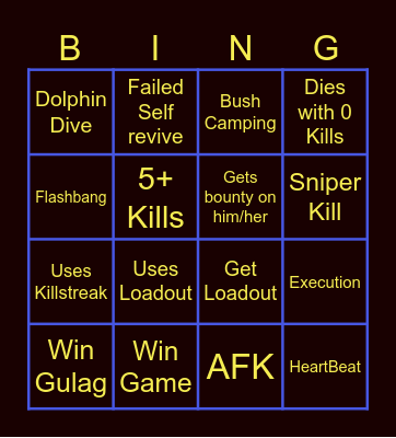 Emzias WARZONE Bingo! Bingo Card