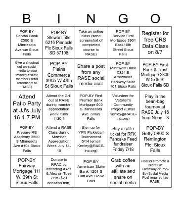 Member Appreciation #2 Bingo Card